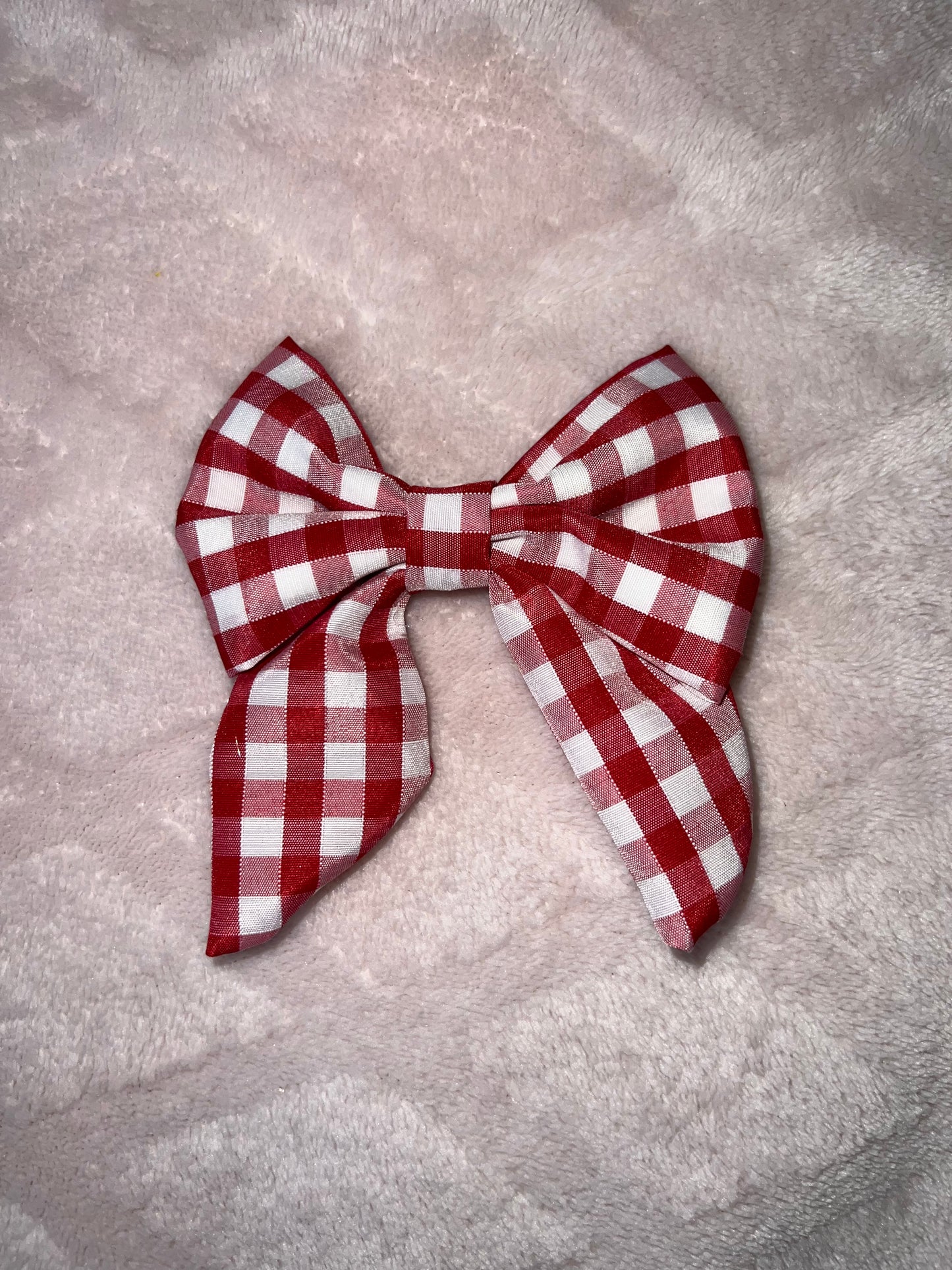 Red Gingham Sailor Bow